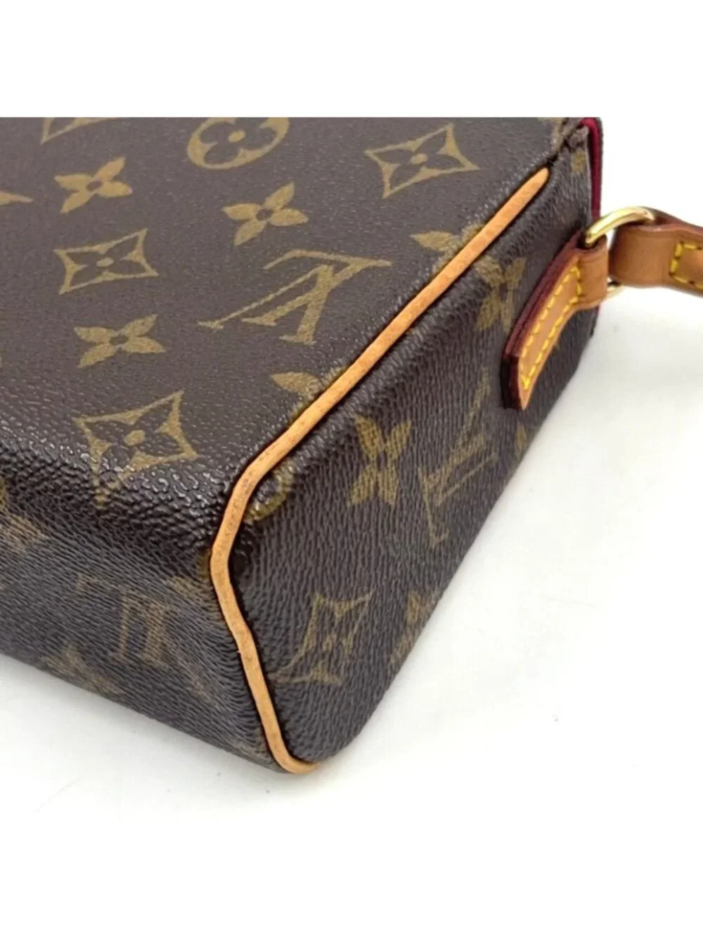 Louis Vuitton Recital Monogram Leather Brown Handbag Gold